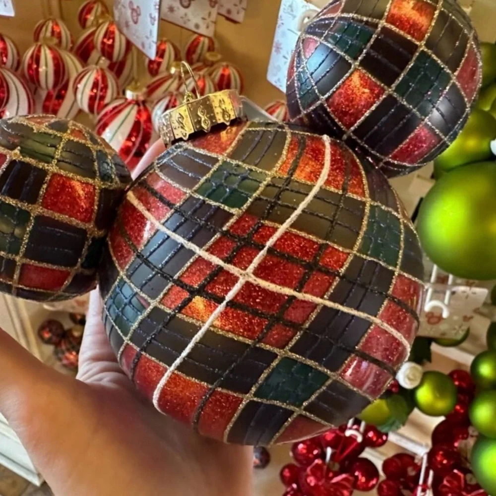 Disney Parks Sketchbook Plaid Mickey Mouse Ornament
